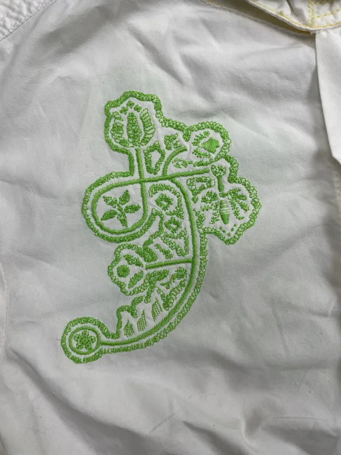 Diesel White Short Sleeves Embroidered Shirt GwGtYNL 6