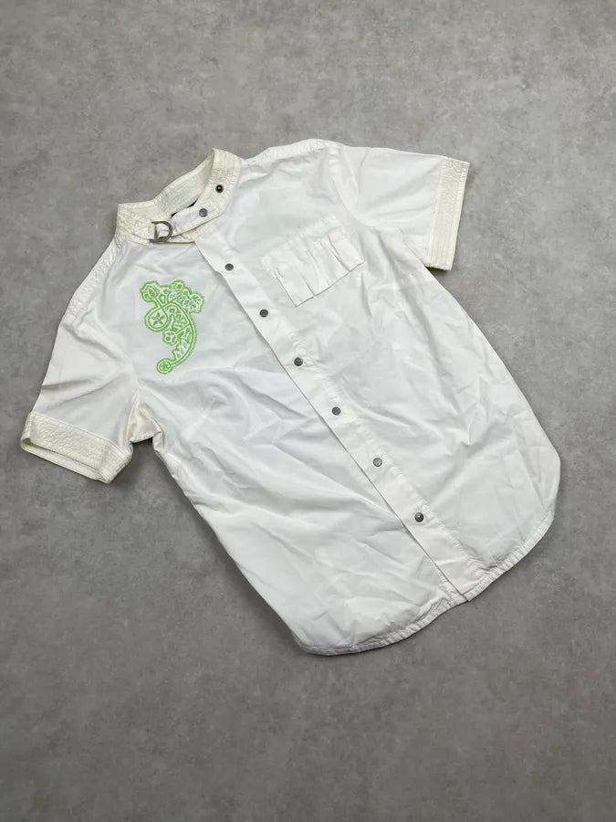 Diesel White Short Sleeves Embroidered Shirt GwGtYNL 1