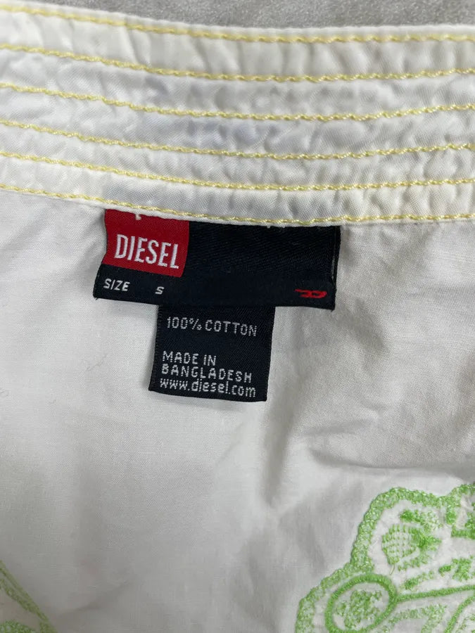 Diesel White Short Sleeves Embroidered Shirt GwGtYNL 9