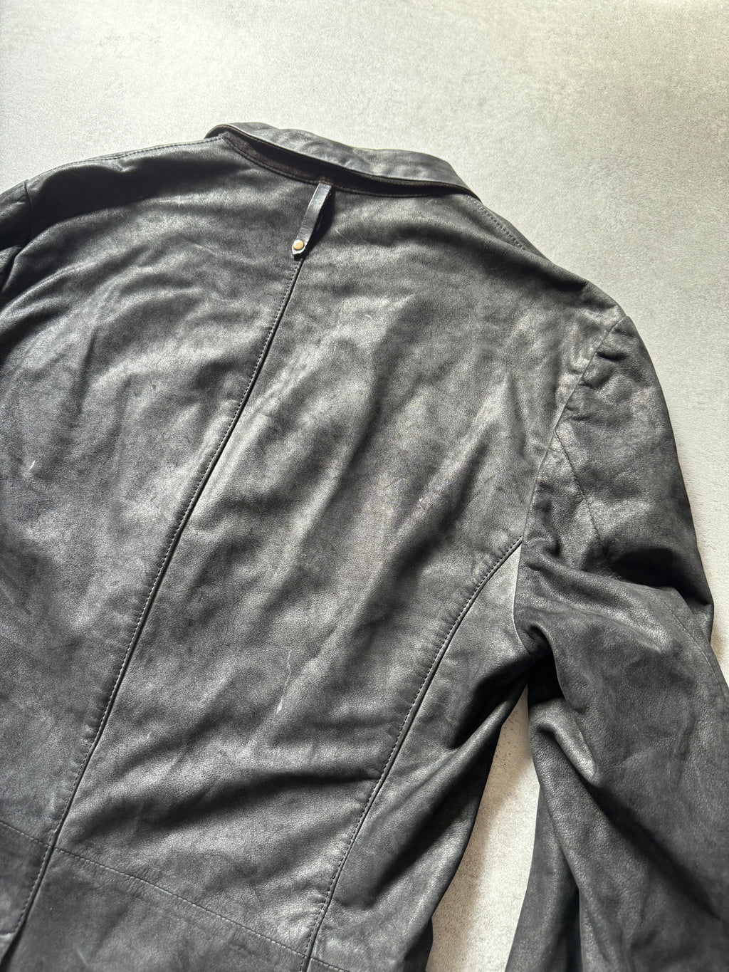 Isaac Sellam Experience Brut Shadow Dark Leather Trench Jacket (L) - 8