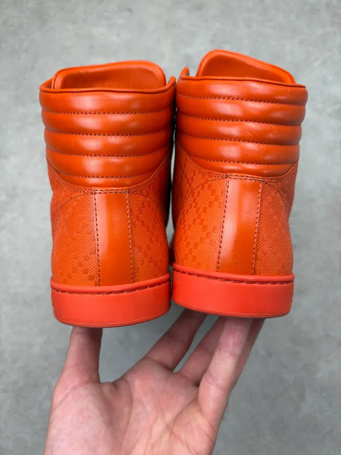 Gucci Orange Monogram High Sneakers PwkMkGl 6