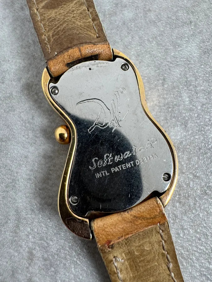 Softwatch Salvador Dali Pink Gold Leather Melting Clock Watch nKeXcla 7
