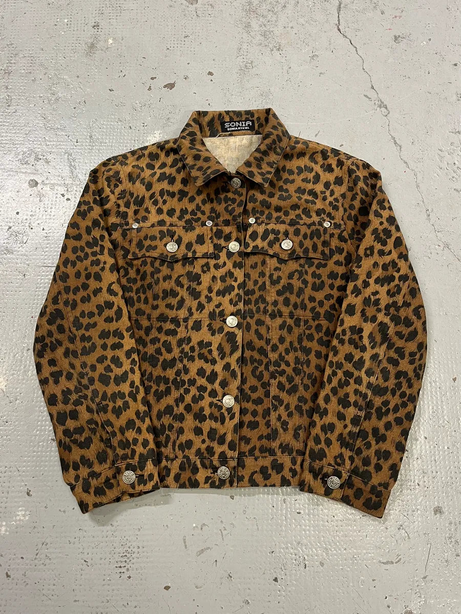 Sonia Ryckiel Brown Leopard Print Jacket Mwoarex 0