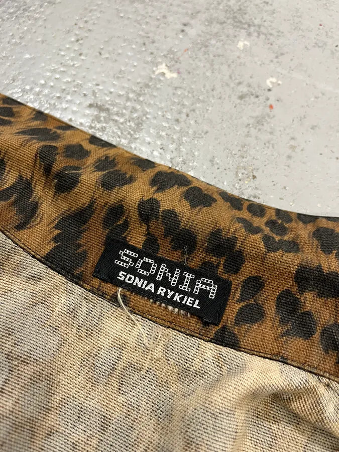 Sonia Ryckiel Brown Leopard Print Jacket Mwoarex 10