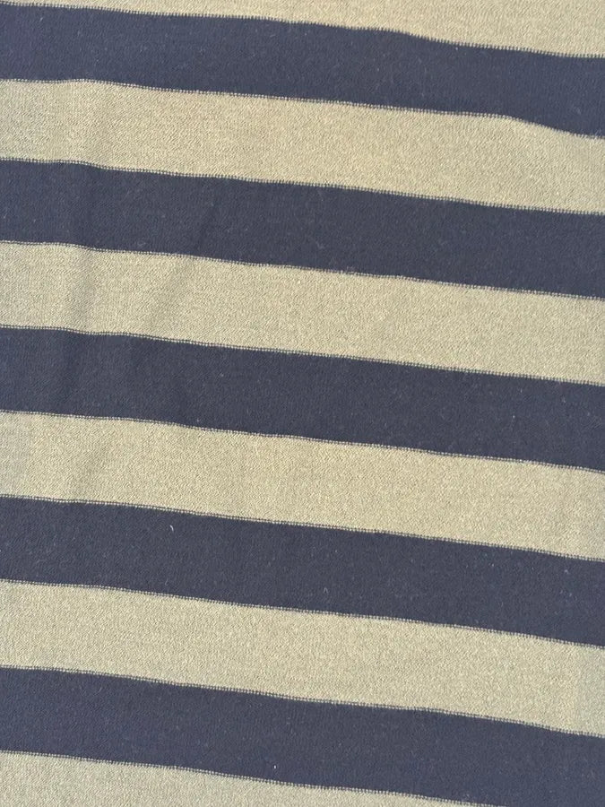 Sonia Rykiel Khaki & Black Merino Wool Striped Crewneck Sweater DybzcQb 7
