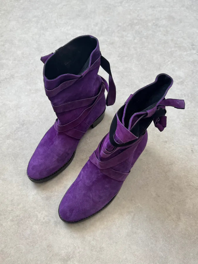 Sonia Rykiel Purple Suede Ankle Boots hTsBWCv 2