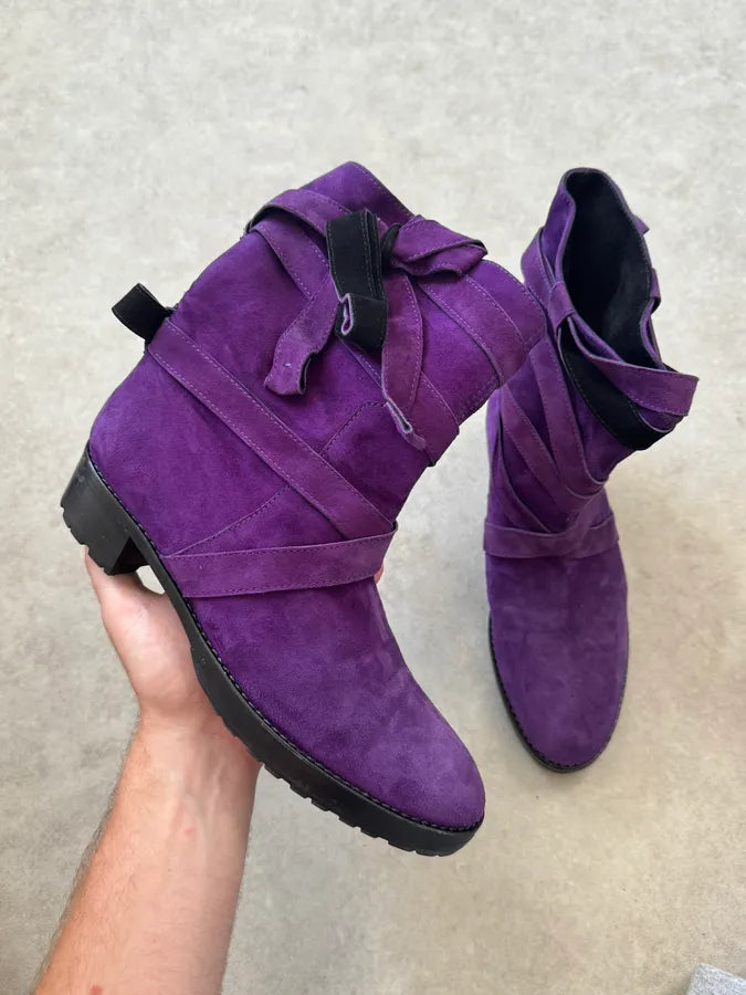 Sonia Rykiel Purple Suede Ankle Boots hTsBWCv 0