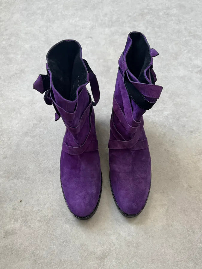 Sonia Rykiel Purple Suede Ankle Boots hTsBWCv 3