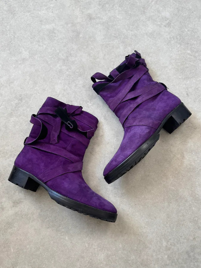 Sonia Rykiel Purple Suede Ankle Boots hTsBWCv 1