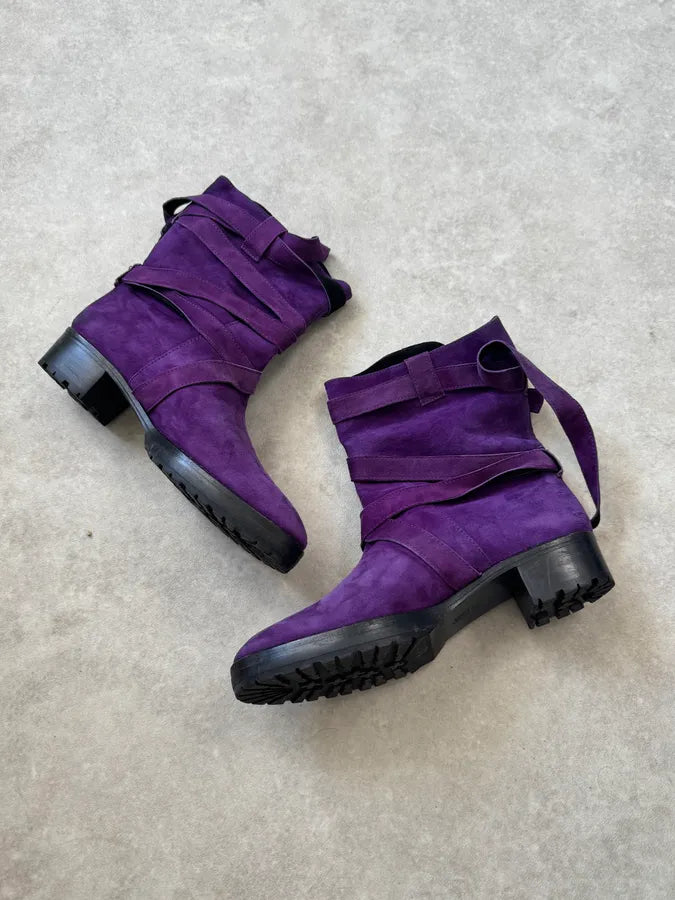 Sonia Rykiel Purple Suede Ankle Boots hTsBWCv 4