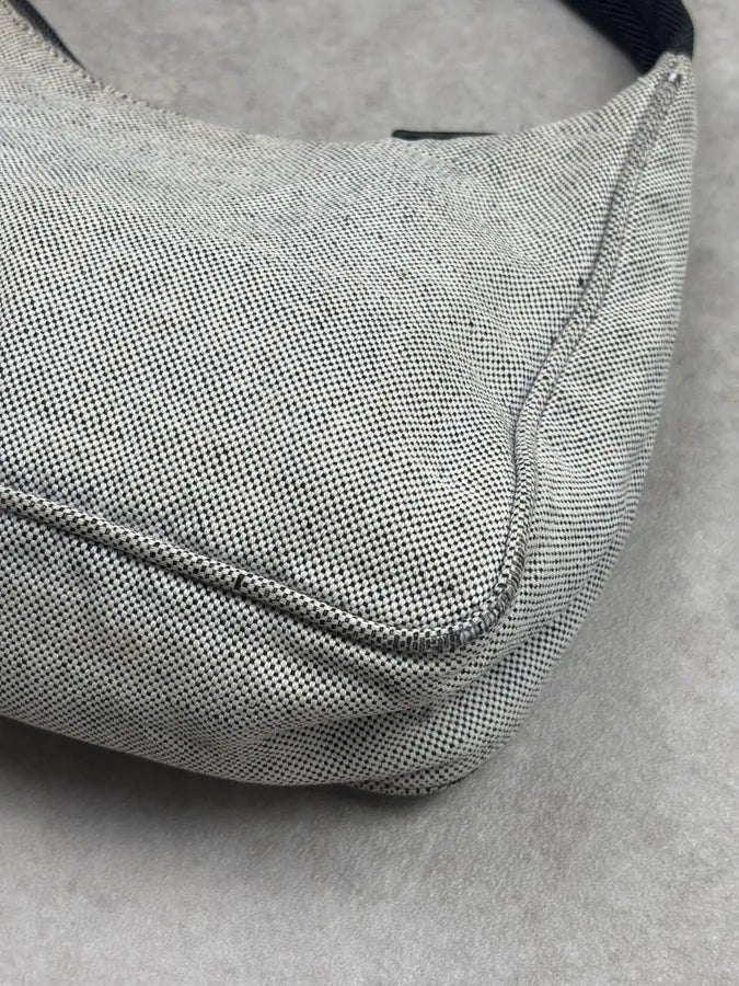 SS1999 Prada Grey Canvas Logo Hobo Bag YXHekrO 14
