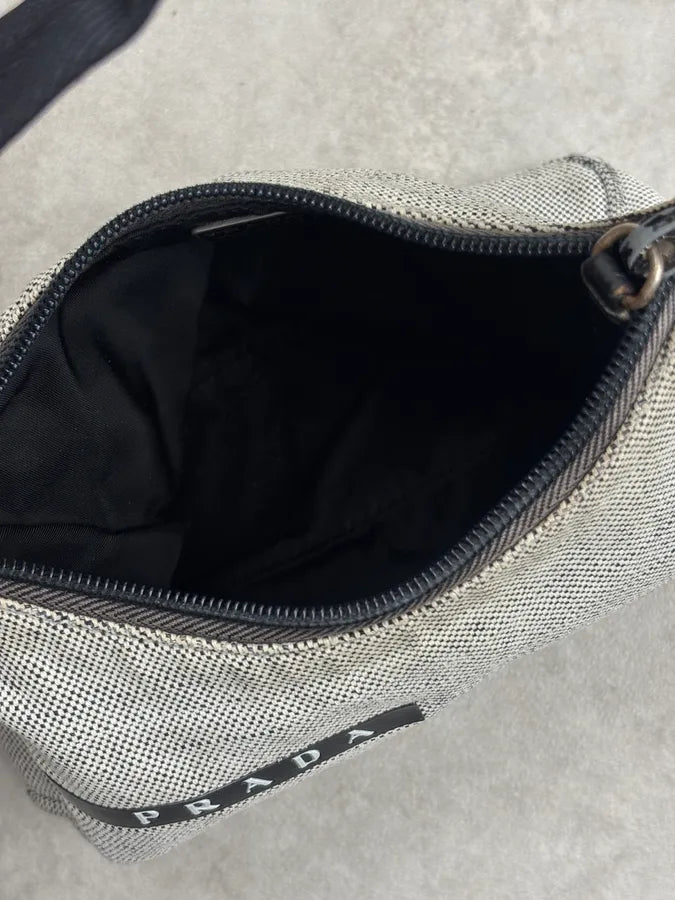 SS1999 Prada Grey Canvas Logo Hobo Bag YXHekrO 13