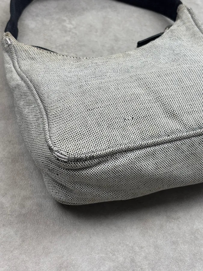 SS1999 Prada Grey Canvas Logo Hobo Bag YXHekrO 10