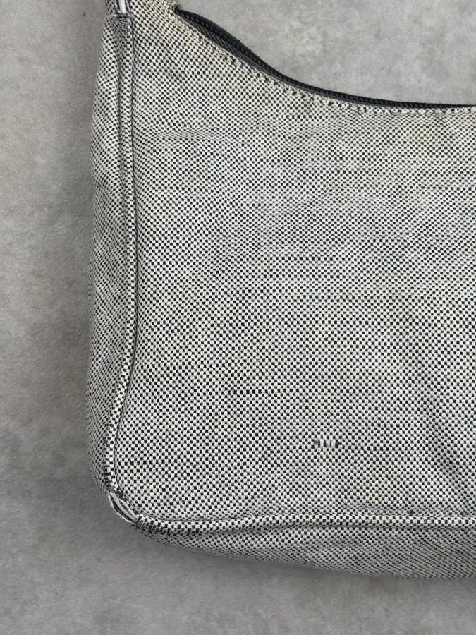 SS1999 Prada Grey Canvas Logo Hobo Bag YXHekrO 11