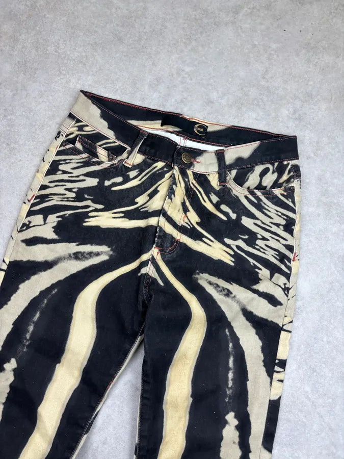 SS2002 Cavalli Beige & Black Zebra Hallucination Pants sqJgGMg 4