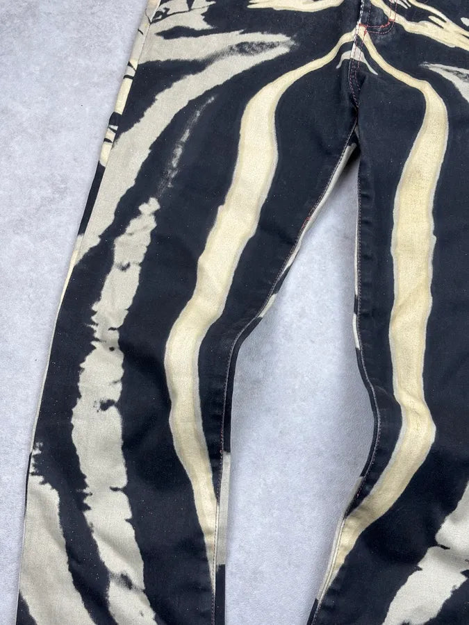 SS2002 Cavalli Beige & Black Zebra Hallucination Pants sqJgGMg 9