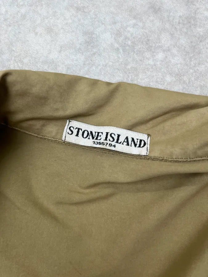 2000s Stone Island Beige Buttoned Military Light Jacket vjeZwnf 10