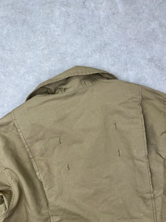 2000s Stone Island Beige Buttoned Military Light Jacket vjeZwnf 6