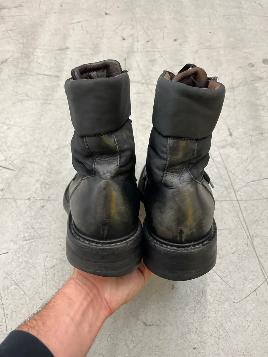 2000s Prada Military Black Lace-Up Leather Boots sqZPTKYS 4