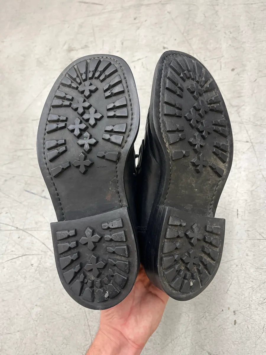 2000s Prada Military Black Lace-Up Leather Boots sqZPTKYS 5