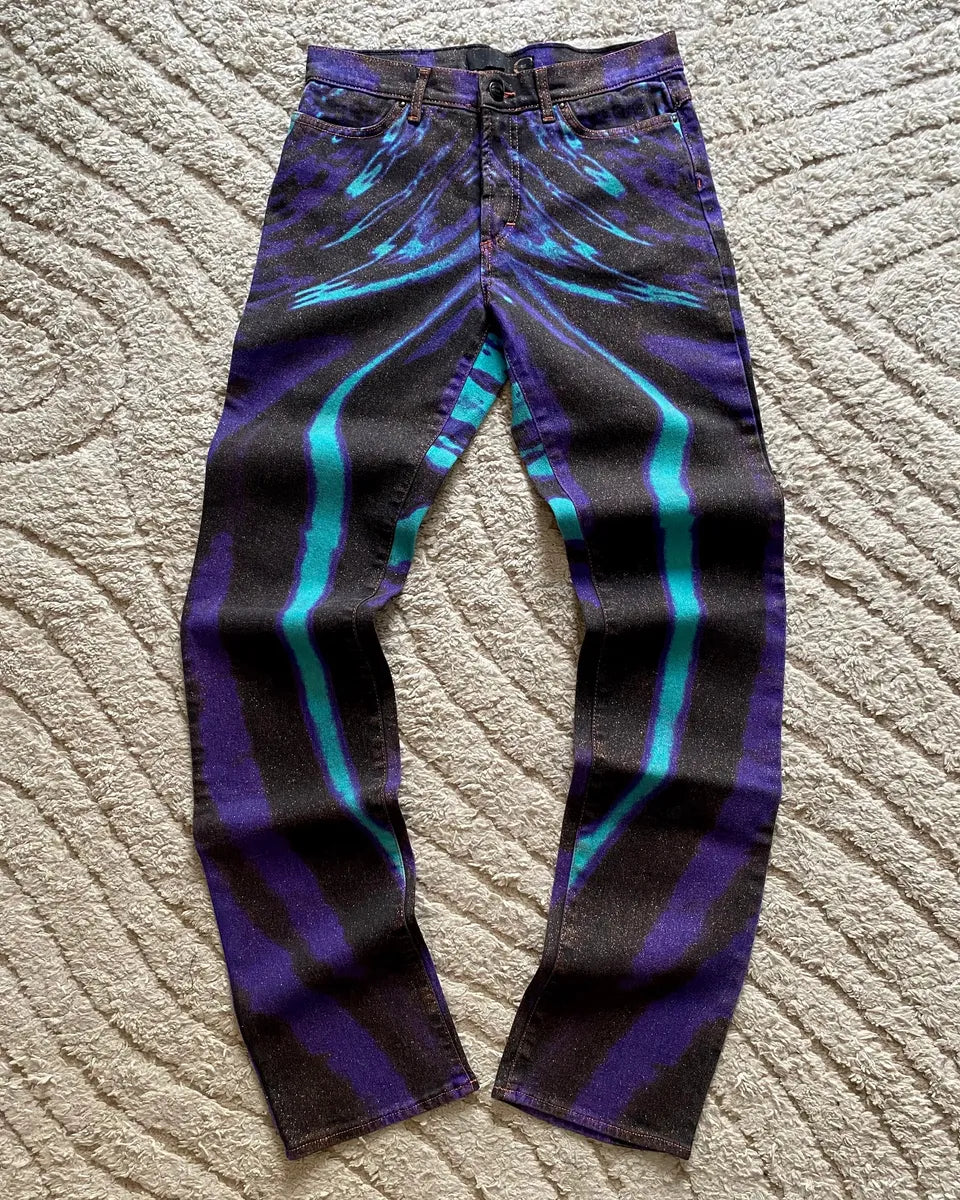 SS2002 Just Cavalli Hallucination purple Zebra Design Jeans (S) PJEKVGX 3