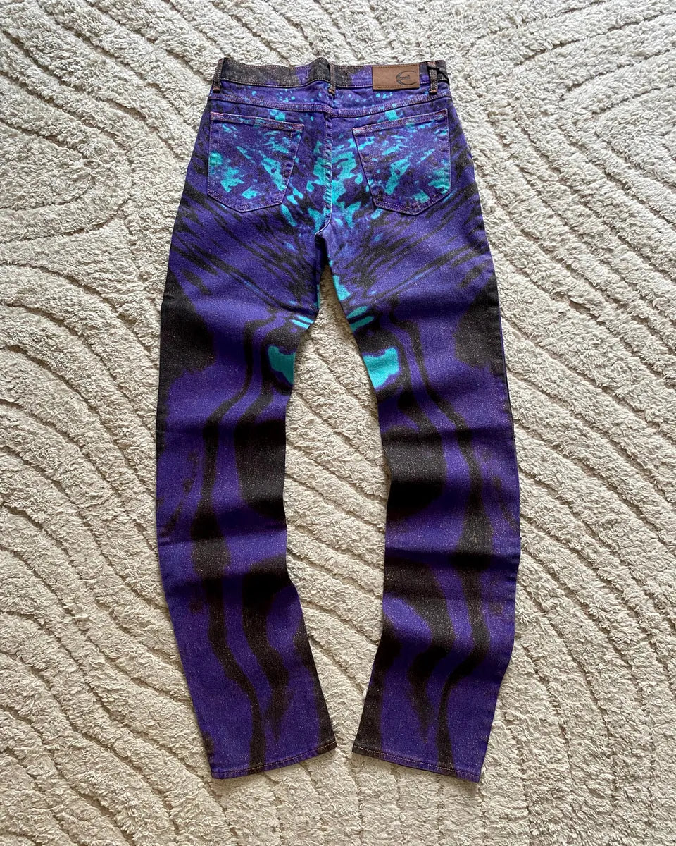 SS2002 Just Cavalli Hallucination purple Zebra Design Jeans (S) PJEKVGX 4