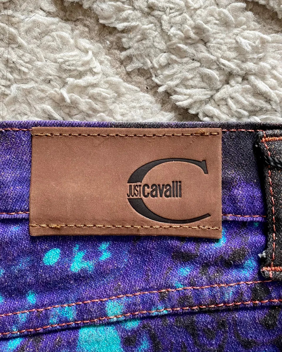 SS2002 Just Cavalli Hallucination purple Zebra Design Jeans PJEKVGX 5