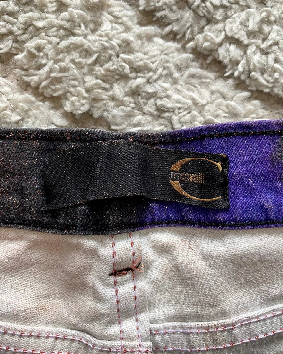 SS2002 Just Cavalli Hallucination purple Zebra Design Jeans (S) PJEKVGX 10