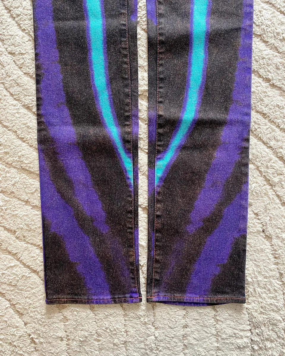 SS2002 Just Cavalli Hallucination purple Zebra Design Jeans PJEKVGX 7