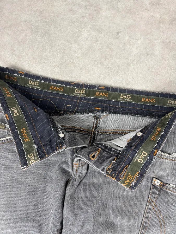 AW2004 Dolce & Gabbana Cargo Asymmetrical Denim Jeans HBMQheB 9