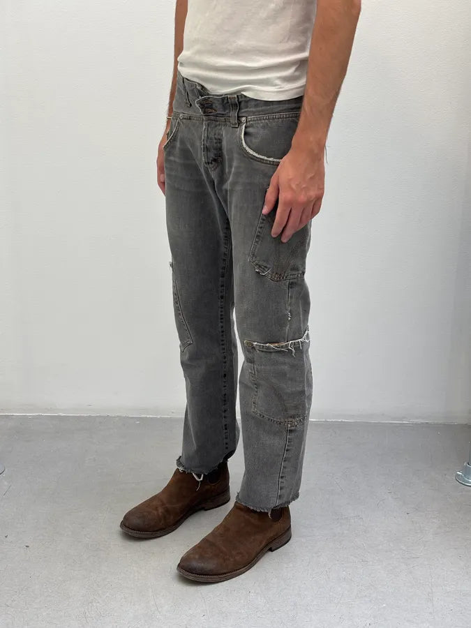 AW2004 Dolce & Gabbana Cargo Asymmetrical Denim Jeans HBMQheB 2