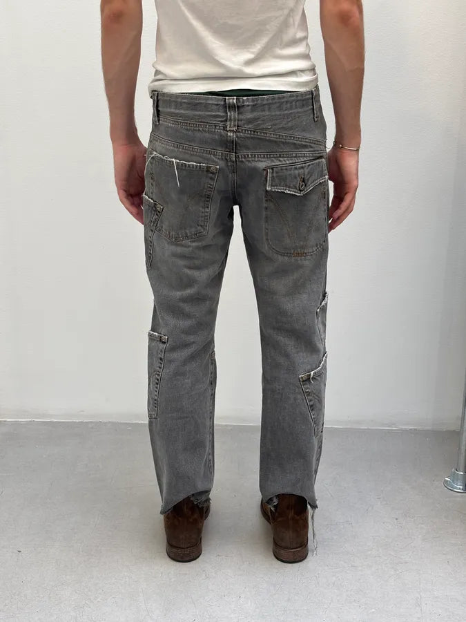 AW2004 Dolce & Gabbana Cargo Asymmetrical Denim Jeans HBMQheB 3