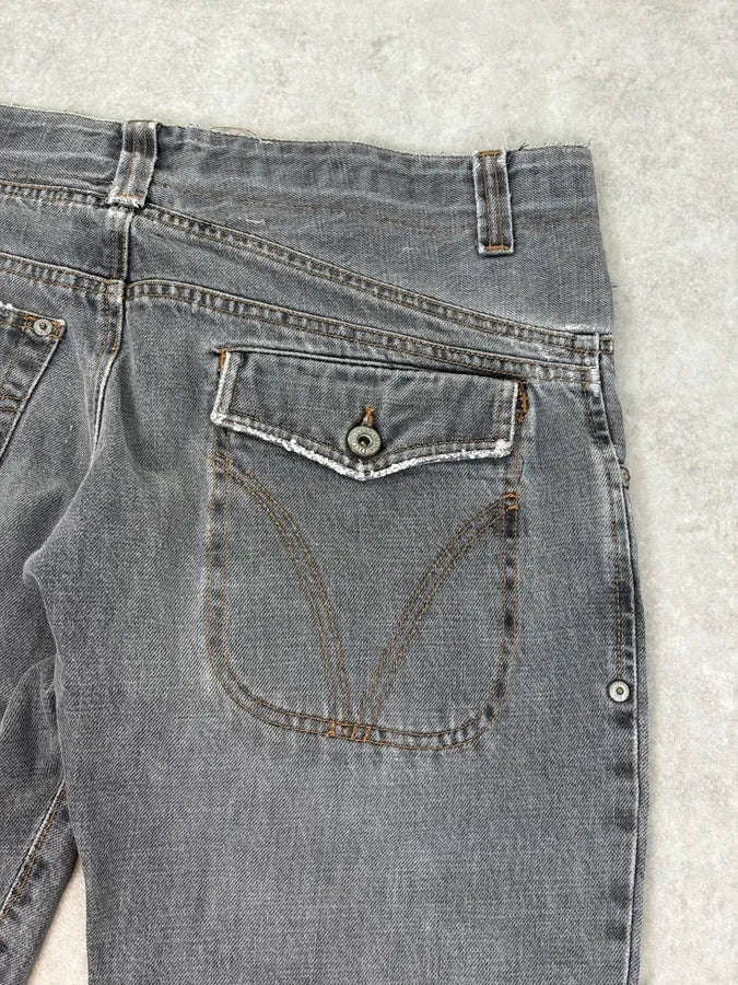 AW2004 Dolce & Gabbana Cargo Asymmetrical Denim Jeans HBMQheB 7