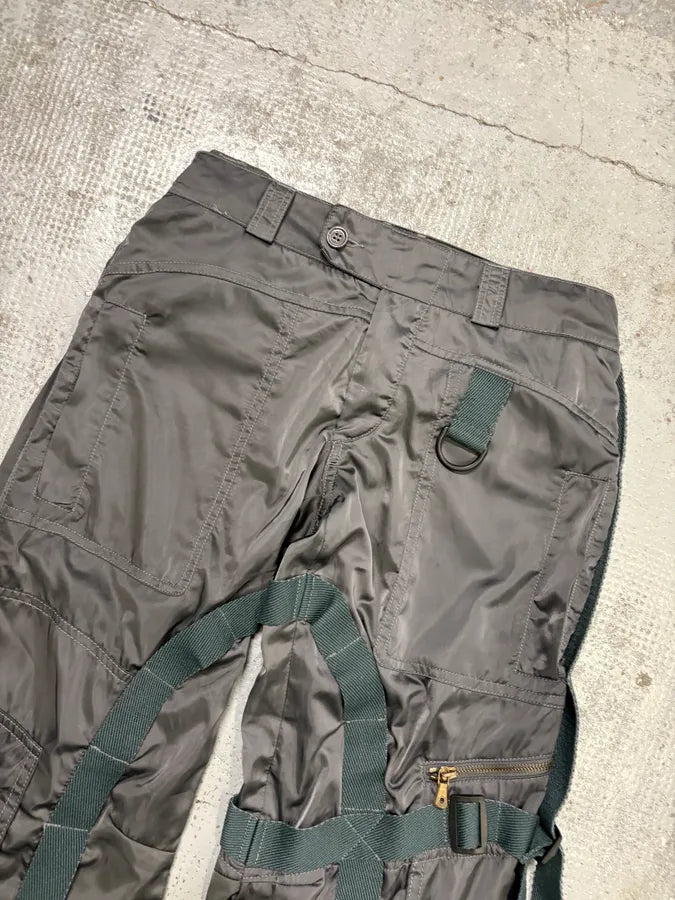 AW2003 Dolce & Gabbana Grey Nylon Bondage Cargo Pants qEwOyHM 6