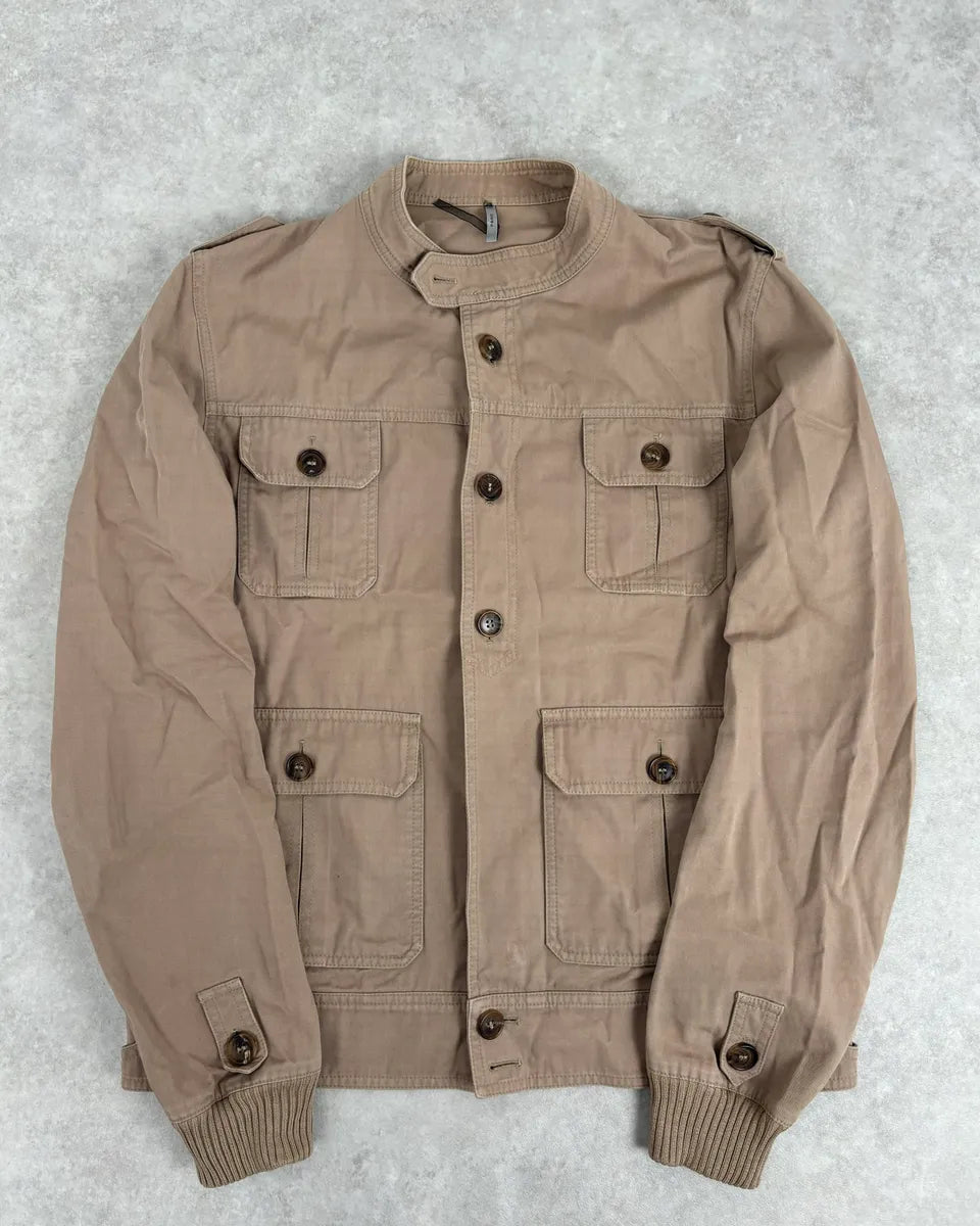 AW2006 Dior Beige Saharienne Cargo Utility Jacket by Hedi Slimane MBhiVCY 0