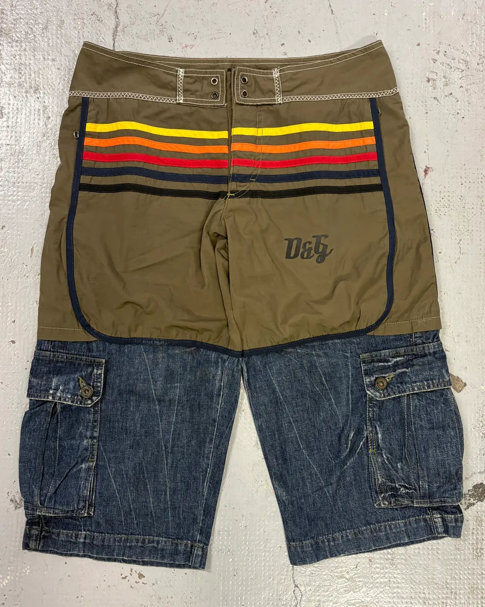 SS2006 Dolce & Gabbana Khaki Nylon Cargo Denim Short RuLOrhM 0
