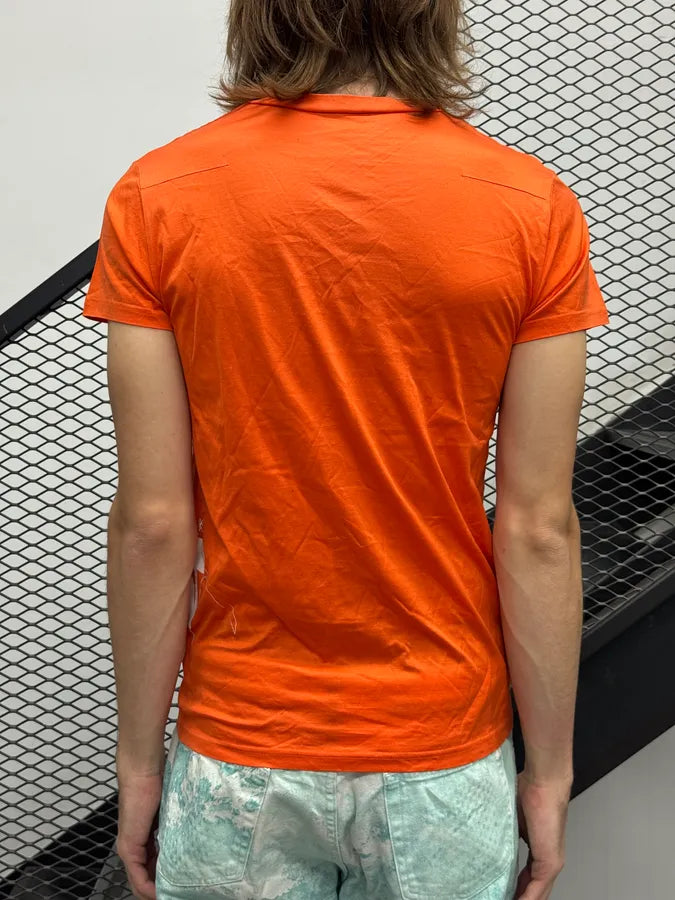 SS2009 Dior Orange V Necj Abstract Leaf T-Shirt by Kris Van Assche DcBdSHe 1