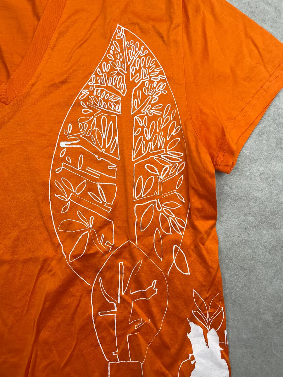 SS2009 Dior Orange V Necj Abstract Leaf T-Shirt by Kris Van Assche DcBdSHe 4