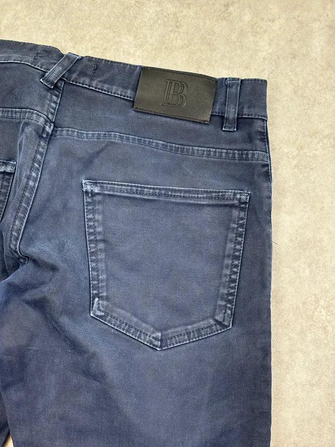 SS2013 Pierre Balmain Biker Navy Denim Jeans vtezWcg 7