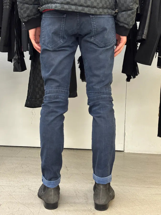 SS2013 Pierre Balmain Biker Navy Denim Jeans vtezWcg 3