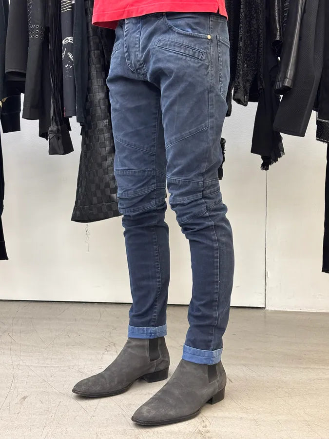 SS2013 Pierre Balmain Biker Navy Denim Jeans vtezWcg 2