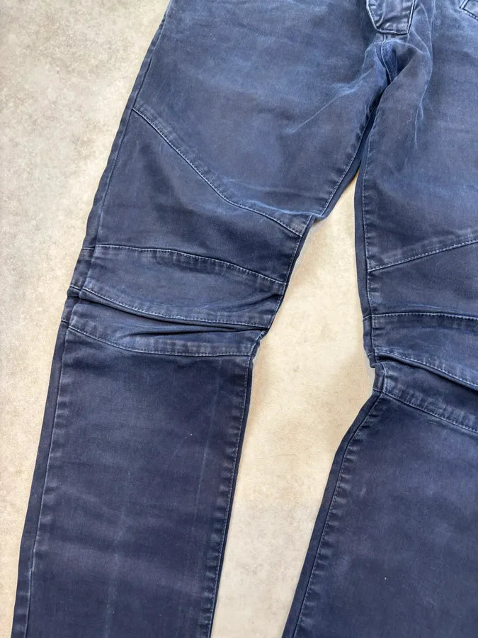 SS2013 Pierre Balmain Biker Navy Denim Jeans vtezWcg 9