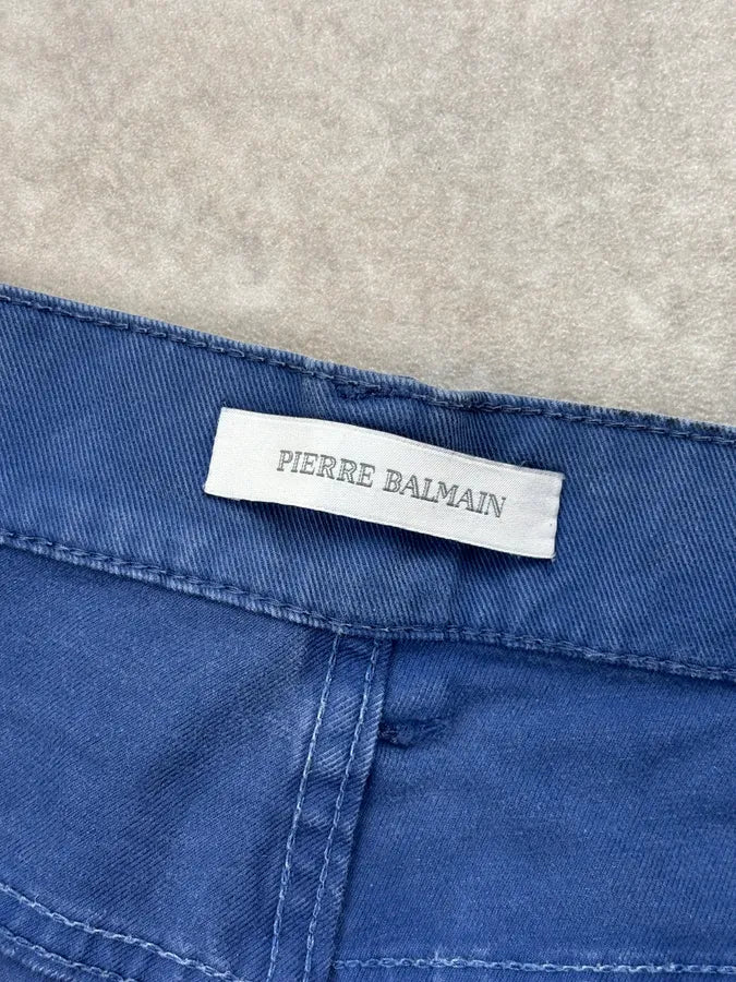 SS2013 Pierre Balmain Biker Navy Denim Jeans vtezWcg 10