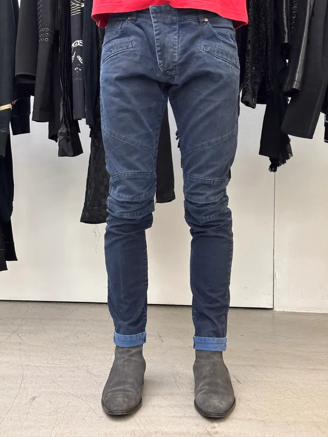 SS2013 Pierre Balmain Biker Navy Denim Jeans vtezWcg 1