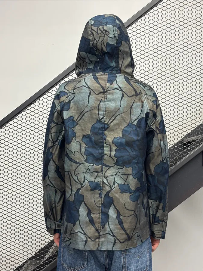 SS2016 Emporio Armani Navy Grey Denim Floral Denim Jacket gSGNMqH 1