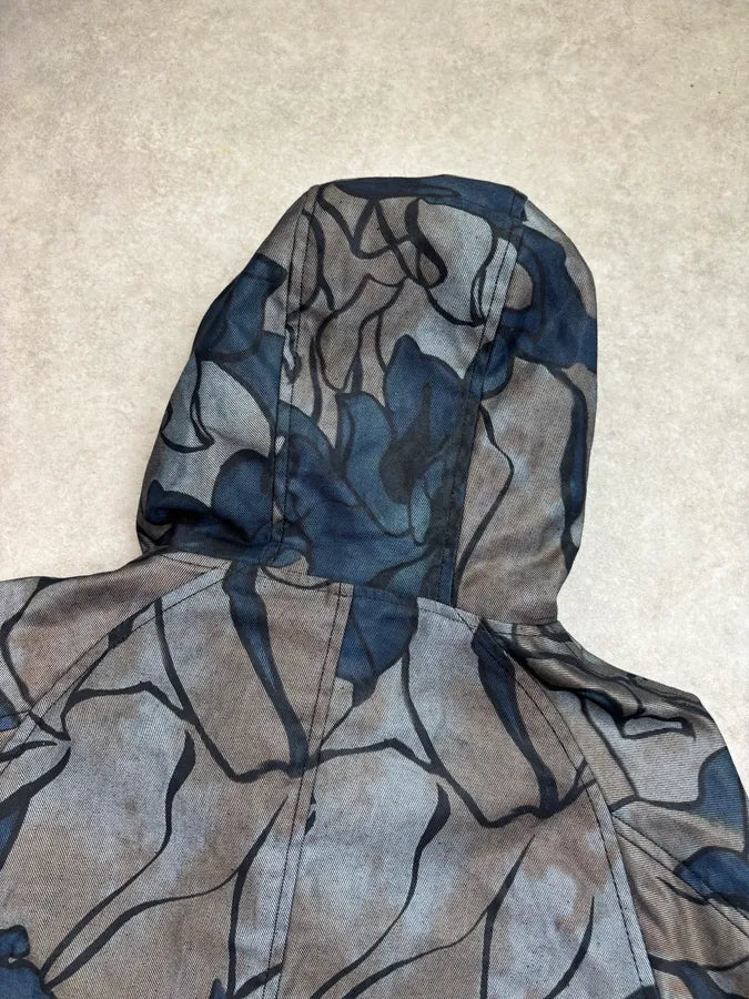 SS2016 Emporio Armani Navy Grey Denim Floral Denim Jacket gSGNMqH 5