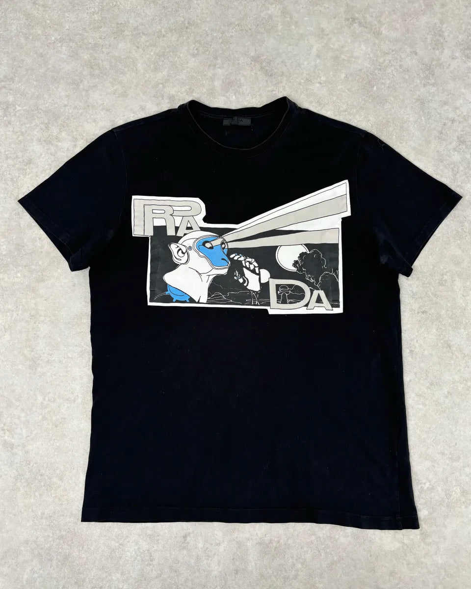 SS2018 Prada Black James Jean Laser Monkey Graphic T-Shirt  jvlABTn 0