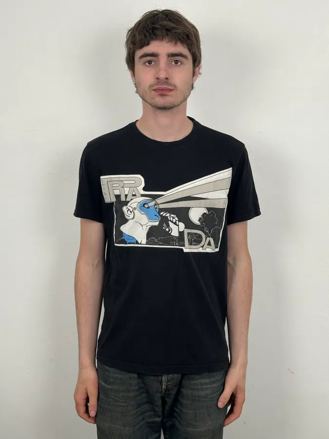 SS2018 Prada Black James Jean Laser Monkey Graphic T-Shirt  jvlABTn 1