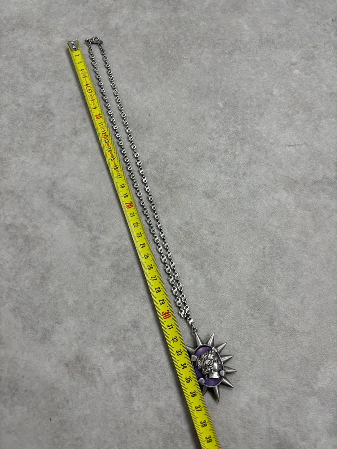 SS1992 Jean Paul Gaultier Purple Face Punk Pendant Chain rUBLoLr 7