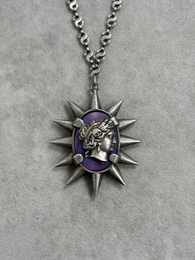 SS1992 Jean Paul Gaultier Purple Face Punk Pendant Chain rUBLoLr 4